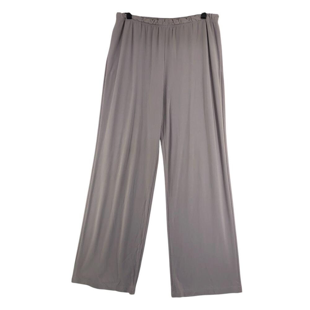 IC Collection Connie K Womens Size XL Pants Straight Leg Stretch Grey USA Made